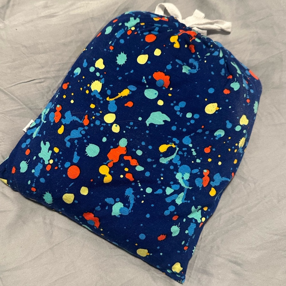 NWOT Little Sleepies Blue Paint Party Standard Crib Standard Crib Sheet